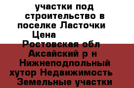 участки под строительство в поселке Ласточки › Цена ­ 290 000 - Ростовская обл., Аксайский р-н, Нижнеподпольный хутор Недвижимость » Земельные участки продажа   